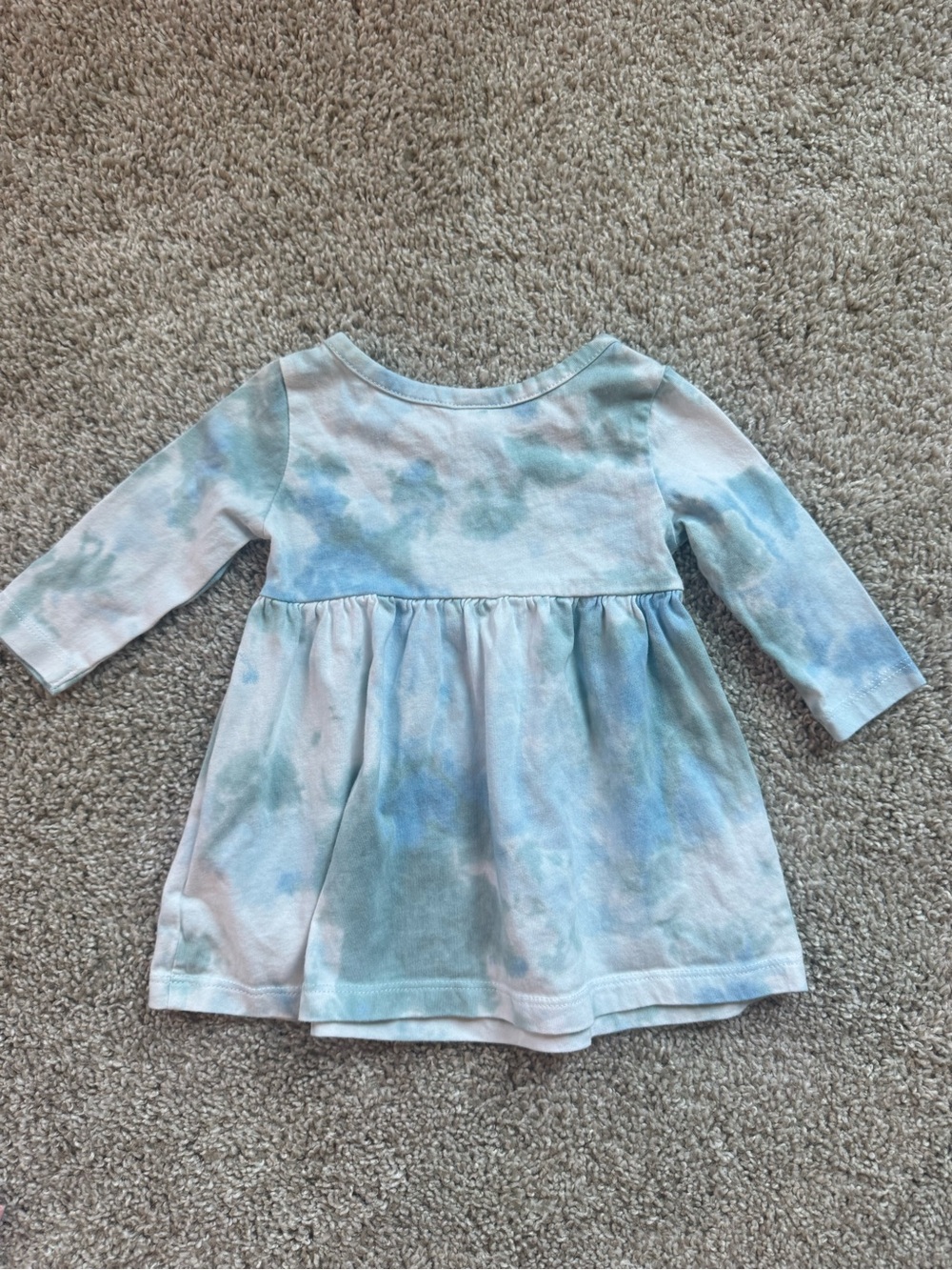 Old Navy Baby Girl Tie Dye Dress Bundle 0–3 Months Long Sleeve Cotton Dresses - Picture 8 of 9
